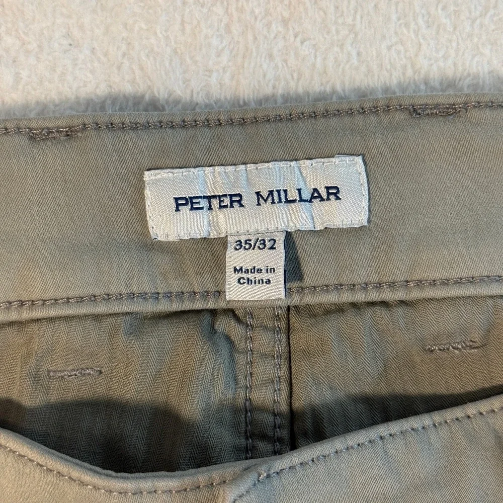Peter Millar Mens 5-Pocket Pants grey Khaki 35x32 Straight Leg Twill